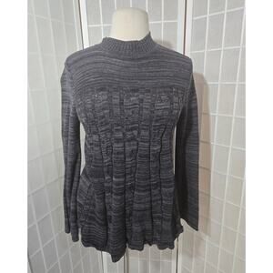 Macy's Style & Co Women Mock Neck Knit Pullover Pleat Front Sweater Size: Large